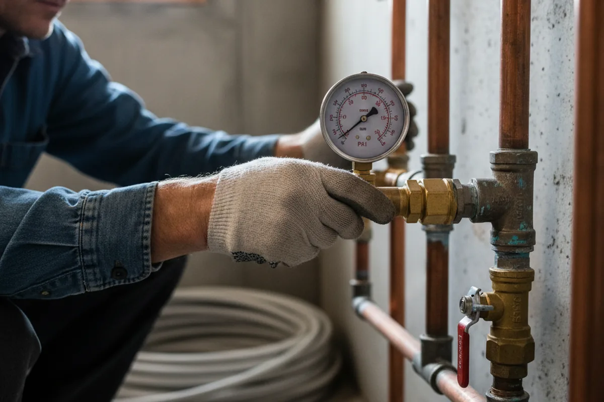 Pressure testing a repaired line during Water Line Repair in Lyons